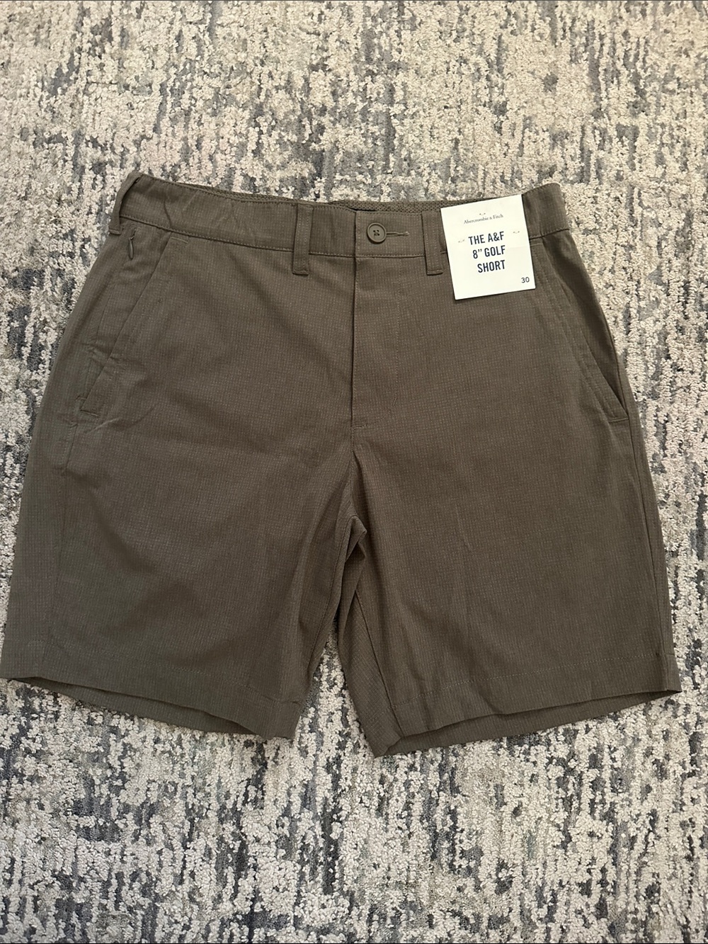 Abercrombie & Fitch Olive Green/Brown 8" Hybrid Shorts - Men's